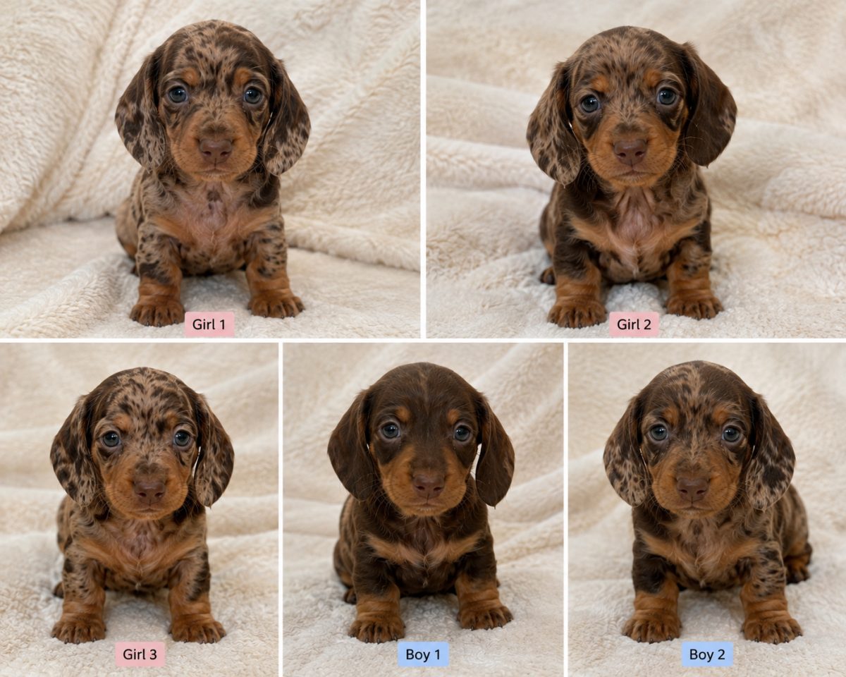 Chocolate dapple Dachshund puppies available in Ilford